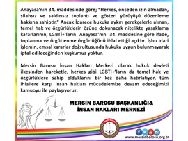 8. MERSİN ONUR HAFTASI ETKİNLİKLERİNİ YASAKLAMA KARARI HUKUKA AYKIRIDIR