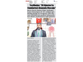 BASINDA BAROMUZ (Yeşilboğaz: 30 Ağustos'ta Cumhuriyet Alanı'nda Olacağız")