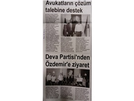 DEVA Partisi'nden Başkanımız Özdemir'e ziyaret