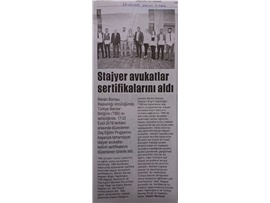 BASINDA BAROMUZ (TBB'de Eğitimini Tamamlayan Stj. Avukatlar Sertifikalarını Aldı)