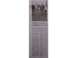 BASINDA BAROMUZ (TBB'de Eğitimini Tamamlayan Stj. Avukatlar Sertifikalarını Aldı)