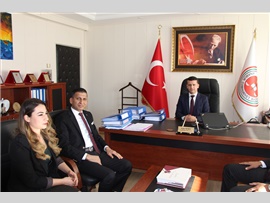 Başkanımız ile Yönetim Kurulu üyelerimiz, Anamur Cumhuriyet Başsavcısı Sayın;Vedat TEMEL'i makamında ziyaret Ettiler.