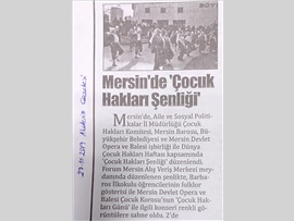 BASINDA MERSİN BAROSU (Çocuk Hakları Haftası Etkinliği Düzenlendi)