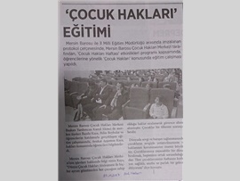 BASINDA BAROMUZ ('Çocuk Hakları Haftası’ etkinlikleri programı kapsamında, Mersin Final Okulları İlköğretim Okulu öğrencilerine yönelik ‘Çocuk Hakları’ konulu eğitim çalışmamız)