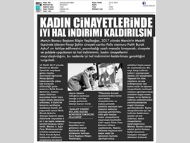 BASINDA BAROMUZ ("İyi Hal İndirimi Kadın Cinayetleri Meşrulaştırıyor")