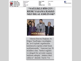 BASINDA BAROMUZ (Yeşilboğaz: "Kirli Yatırımlar İstemiyoruz")