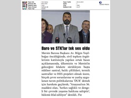 BASINDA BAROMUZ (Yeşilboğaz: "Kirli Yatırımlar İstemiyoruz")