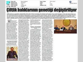 BASINDA BAROMUZ (Balık Çiftliklerinin Çevre ve İnsan Sağlığına Etkileri Konulu Konferans Düzenlendi)