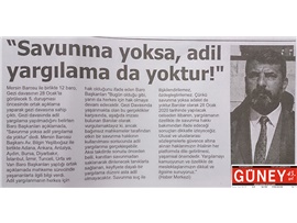 BASINDA BAROMUZ (Barolardan Gezi Davasında Yargıysa Müdahaleye Ortak Tepki)