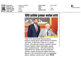 BASINDA BAROMUZ (Av. Şinasi Develi Vefat Etti)