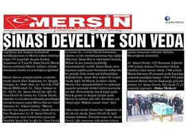 BASINDA BAROMUZ (Av. Şinasi Develi Son Yolculuğuna Uğurlandı)