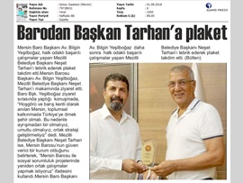 BASINDA BAROMUZ (Baro Başkanımızdan Mezitli Bld. Bşk. Neşet Tarhan'a Ziyaret)