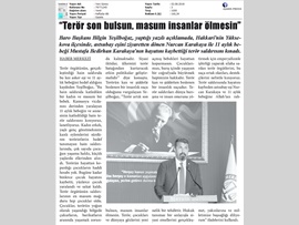 BASINDA BAROMUZ (Baro Başkanımızdan Teröre Kınama)