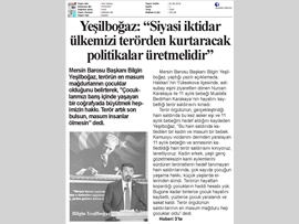 BASINDA BAROMUZ (Baro Başkanımızdan Teröre Kınama)