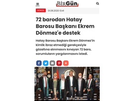 BASINDA BAROMUZ (Baro Başkanları, Hatay Barosu Başkanı Ekrem Dönmez'e yapılan Hukuksuzlukları Kınadı)