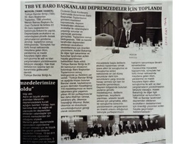 TBB ve Baro Başkanları, depremzedeler için toplandı