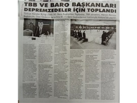 TBB ve Baro Başkanları, depremzedeler için toplandı