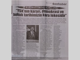 BASINDA BAROMUZ (YSK'nın Kararına 49 Barodan Ortak Açıklama)