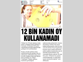 BASINDA BAROMUZ (Şiddet Mağduru 12 Bin Kadın Oy Kullanamadı)