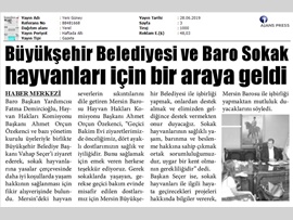 BASINDA BAROMUZ (Mersin Barosu ve Mersin Büyükşehir Belediyesi Sokak Hayvanları İçin Bir Araya Geldi)