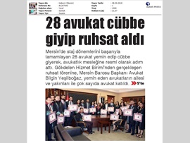 BASINDA BAROMUZ (28 Avukat Cübbe Giyip Ruhsat Aldı)