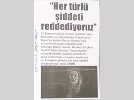BASINDA BAROMUZ (Kadın Hakları Merkezimizin, Kadına Yönelik Şiddet Hakkında Basın Açıklaması)