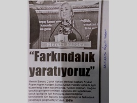 BASINDA BAROMUZ (Mersin Barosu Çocuk Hakları Merkezi Bşk. Av. Ruşen Ayşen Ayılgan'ın 'Dünya Çocuk Hakları Haftası' Basın Açıklaması)