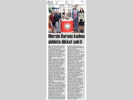 BASINDA BAROMUZ (Mersin Barosu Kadına Şiddete Karşı Stant Açtı)