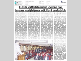 BASINDA BAROMUZ (Balık Çiftliklerinin Çevre ve İnsan Sağlığına Etkileri Konulu Konferans Düzenlendi)