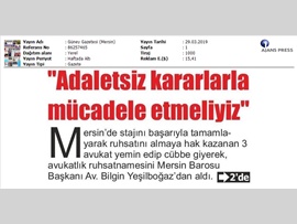 BASINDA BAROMUZ ("Hukukçular Hukuka Siyasi Gözlükle Bakmamalı")