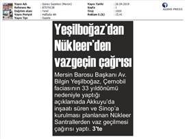 BASINDA BAROMUZ (Çernobil Faciasının Yıldönümü)