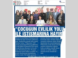 BASINDA BAROMUZ (Çocuğun Evlilik Yolu ile İstismarına Hayır)