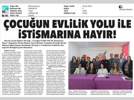 BASINDA BAROMUZ (Çocuğun Evlilik Yolu ile İstismarına Hayır)