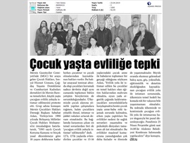 BASINDA BAROMUZ (Çocuğun Evlilik Yolu ile İstismarına Hayır)