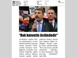 BASINDA BAROMUZ ("Hak Kuvvetin Üstündedir"-Adalet Nöbeti)