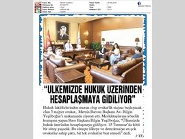 BASINDA BAROMUZ (Yeşilboğaz, 'Ülkemizde Hukuk Üzerinden Hesaplaşmaya Gidiliyor')