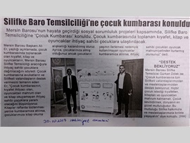 BASINDA BAROMUZ (Silifke Baro Temsilciliğimize Çocuk Kumbarası Konuldu)