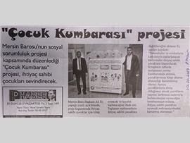 BASINDA BAROMUZ (Silifke Baro Temsilciliğimize Çocuk Kumbarası Konuldu)