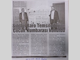 BASINDA BAROMUZ (Silifke Baro Temsilciliğimize Çocuk Kumbarası Konuldu)