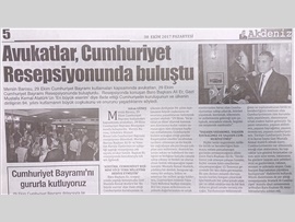 BASINDA BAROMUZ (Baromuz Cumhuriyet Bayramı Resepsiyonu Düzenledi) 30.10.2017