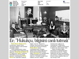 BASINDA BAROMUZ (Stj. Avukatların Başkanımıza Ziyareti-Hukukçu Bilgisini Canlı Tutmalı) 30.10.2017