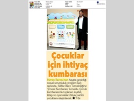BASINDA BAROMUZ (Silifke Baro Temsilciliğimize Çocuk Kumbarası Konuldu)