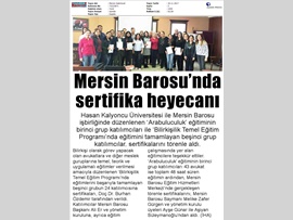 BASINDA BAROMUZ (Sertifika Töreni-Arabuluculuk 1. Grup ve Bilirkişilik 5. Grup)