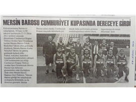 Mersin Barosu  Cumhuriyet Kupasında dereceye girdi