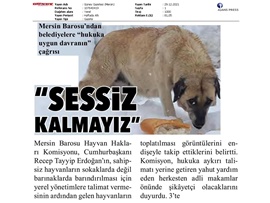 Mersin Barosu'ndan belediyelere, "Hukuka uygun davranın" çağrısı