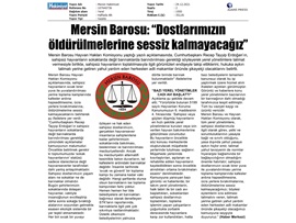 Mersin Barosu'ndan belediyelere, "Hukuka uygun davranın" çağrısı