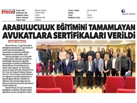 Arabuluculuk eğitimini tamamlayan avukatlara sertifika verildi