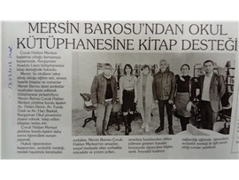 Mersin Barosu'ndan okul kütüphanesine kitap desteği