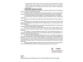 BAROMUZDAN T.C. ADALET BAKANLIĞINA EKONOMİK DESTEK PAKETİ TALEBİ