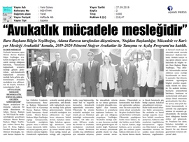 BASINDA BAROMUZ (Yeşilboğaz, 'Avukatlık Mücadele Mesleğidir')